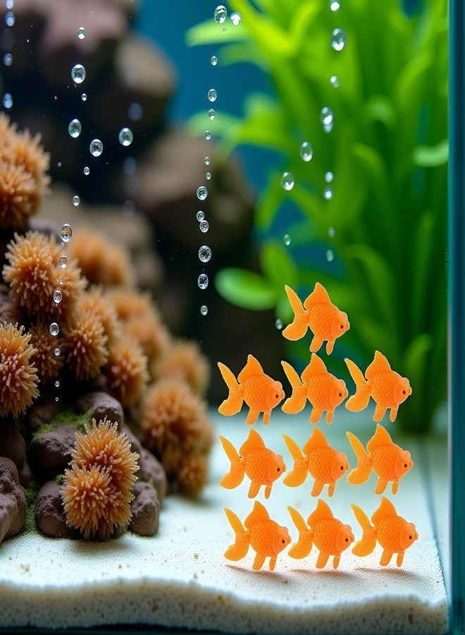 WaigN 10Pcs Orange Aquarium Fish Bowl Tank Artificial Floating Plastic Decor Goldfish Ornament Fish Tank Decoration Aquarium Décor Thematic Ornaments - Image 3